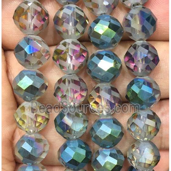 faceted round chinese crystal glass beads, rainbow