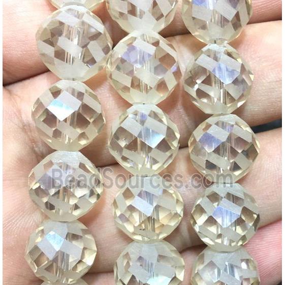 faceted round chinese crystal glass beads, champagne