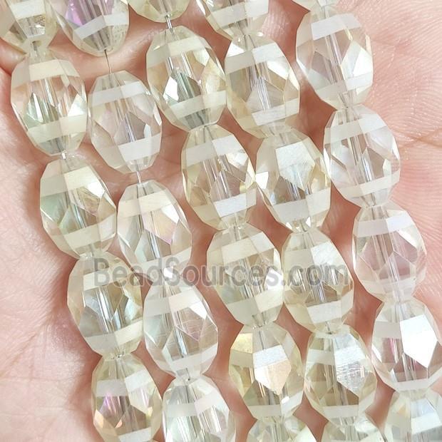 lt.yellow chinese crystal glass beads, faceted barrel