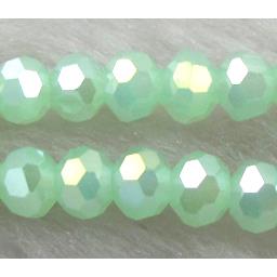 Chinese Crystal Beads, Faceted Round, green AB-color