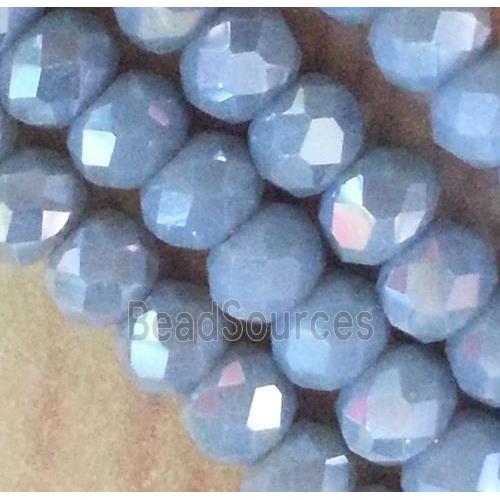 Chinese crystal glass bead, faceted rondelle, AB color