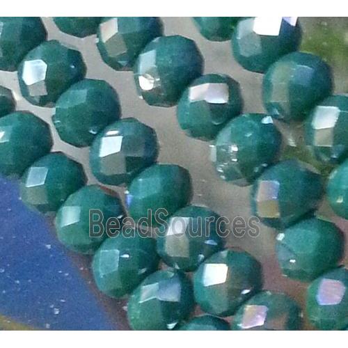 Chinese crystal glass bead, faceted rondelle, AB color