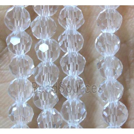 Chinese crystal glass bead, faceted round