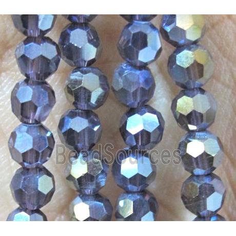 Chinese crystal glass bead, faceted round