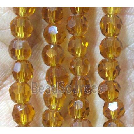 Chinese crystal glass bead, faceted round