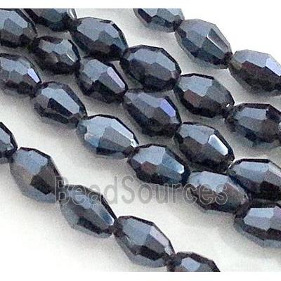 Chinese Crystal Glass Beads, faceted barrel