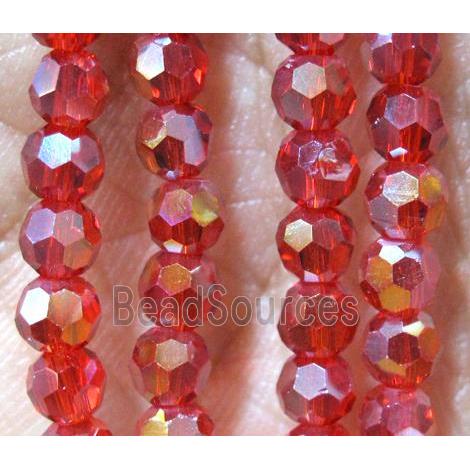 Chinese crystal glass bead, faceted round