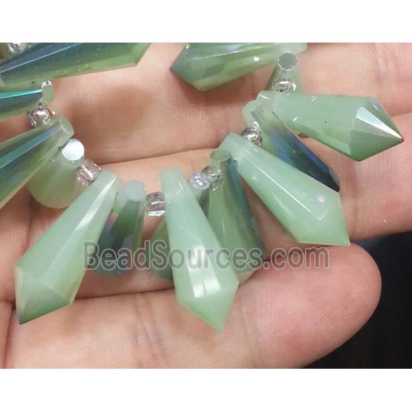 Chinese crystal glass bead, faceted teardrop