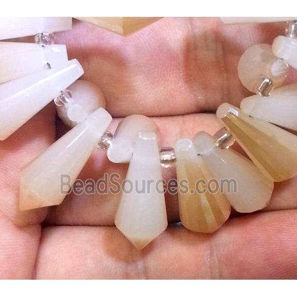 Chinese crystal glass bead, faceted teardrop