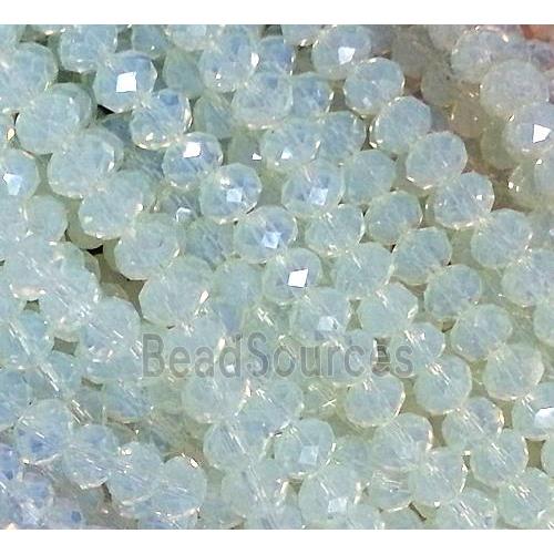 glass crystal bead, faceted wheel, opal