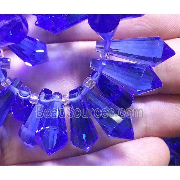 Chinese crystal glass bead, faceted teardrop