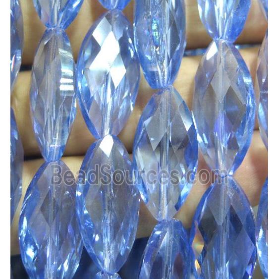 Chinese crystal glass bead, faceted oval