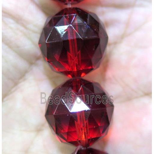 chinese crystal glass bead, faceted round