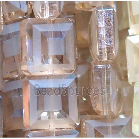 chinese crystal glass bead, faceted square