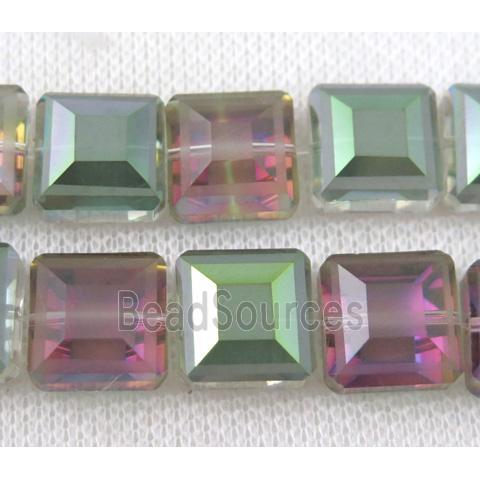 chinese crystal glass bead, faceted square