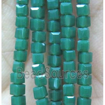 chinese crystal glass bead, faceted cube