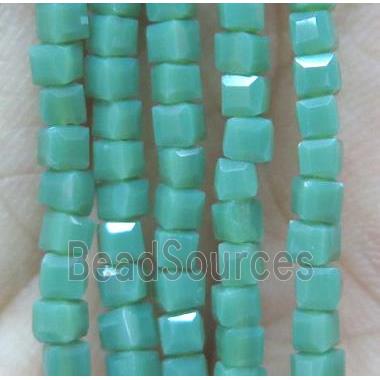 chinese crystal glass bead, faceted cube