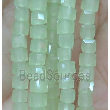 chinese crystal glass bead, faceted cube