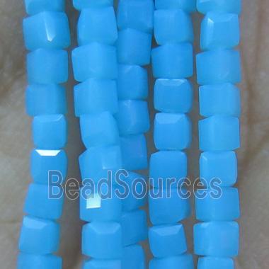 chinese crystal glass bead, faceted cube