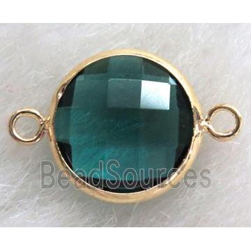 Chinese Crystal Glass Connector Button peacock green