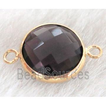 Chinese crystal glass connector Button purple