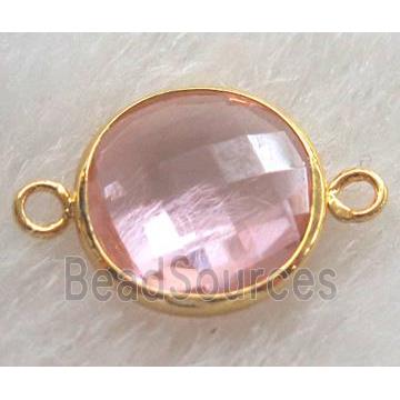 pink Chinese crystal glass connector Button