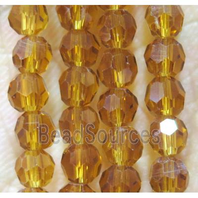 golden chinese crystal bead, faceted round