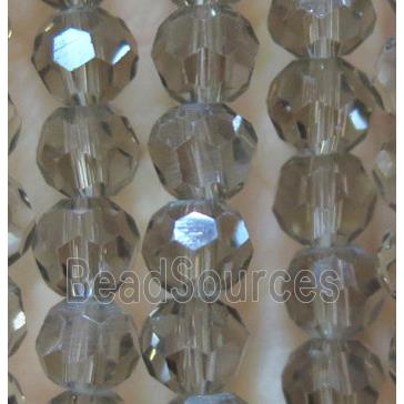 smoky Chinese Crystal Beads, faceted round