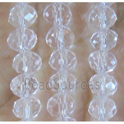 clear Chinese crystal bead, faceted rondelle