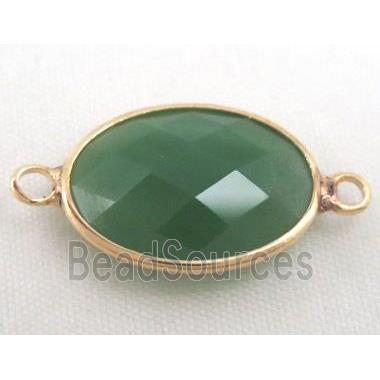 chinese crystal glass connector, faceted oval