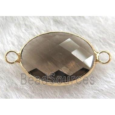 chinese crystal glass connector, faceted oval