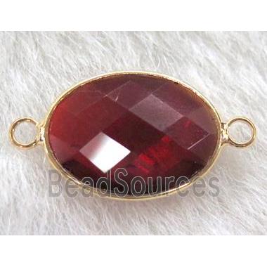 chinese crystal glass connector, faceted oval