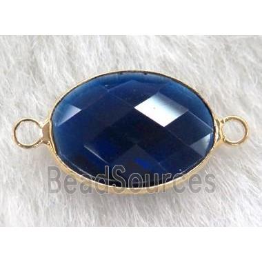 chinese crystal glass connector, faceted oval