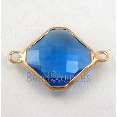 Chinese crystal glass connector, faceted square