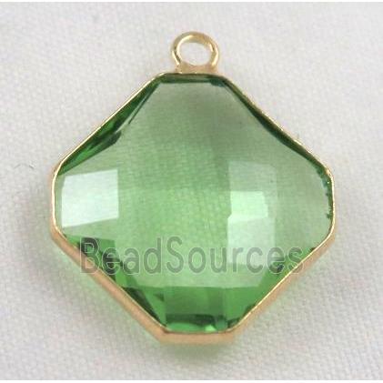 Chinese crystal glass pendant, faceted square