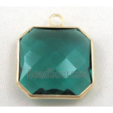 Chinese crystal glass pendant, faceted square