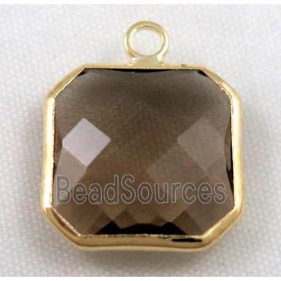 Chinese crystal glass pendant, faceted square