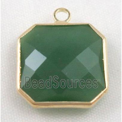 Chinese crystal glass pendant, faceted square