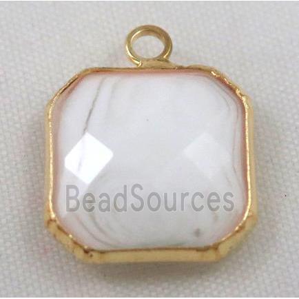 Chinese crystal glass pendant, faceted square