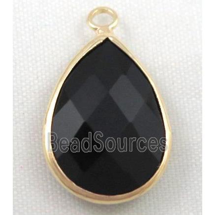 Chinese crystal glass pendant, faceted teardrop