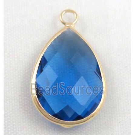 Chinese crystal glass pendant, faceted teardrop