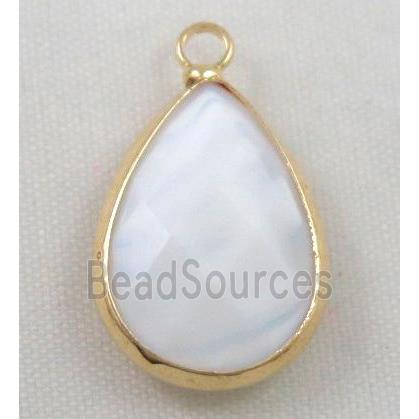 Chinese crystal glass pendant, faceted teardrop