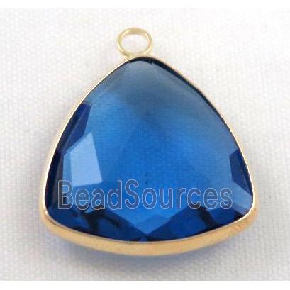 Chinese crystal glass pendant, faceted triangle