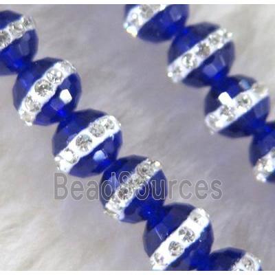 Chinese crystal bead with rhinestone, faceted round