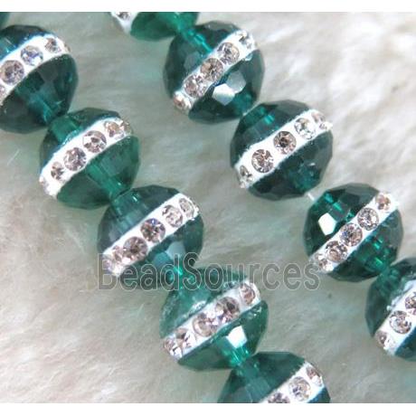 Chinese crystal bead with rhinestone, faceted round