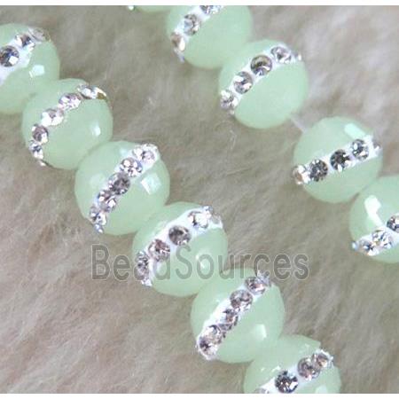 Chinese crystal bead with rhinestone, faceted round