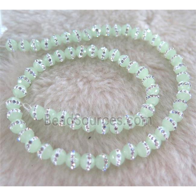 Chinese crystal bead with rhinestone, faceted round