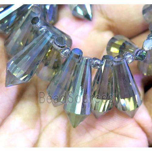 chinese crystal bead, faceted teardrop