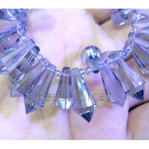 chinese crystal bead, faceted teardrop