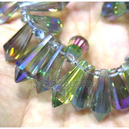 chinese crystal bead, faceted teardrop